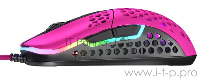 Игровая мышь Xtrfy M42 розовая (5 кнопок, OMRON, Pixart 3389, 16000 dpi, RGB подсветка, USB)