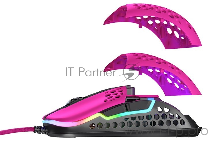 Игровая мышь Xtrfy M42 розовая (5 кнопок, OMRON, Pixart 3389, 16000 dpi, RGB подсветка, USB)