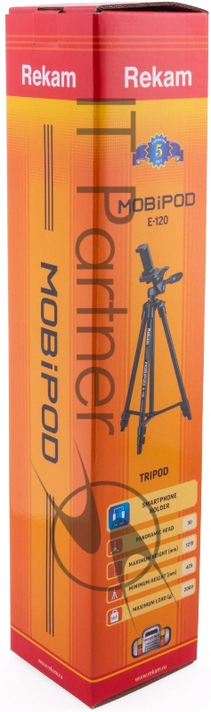Штатив Rekam MOBIPOD E-120 универсальный черный (513гр.)