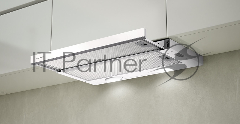 Встраиваемая вытяжка Faber GOOD, Встраиваемые в шкаф, FLEXA GLASS W A60, м/кассета, LED, белый