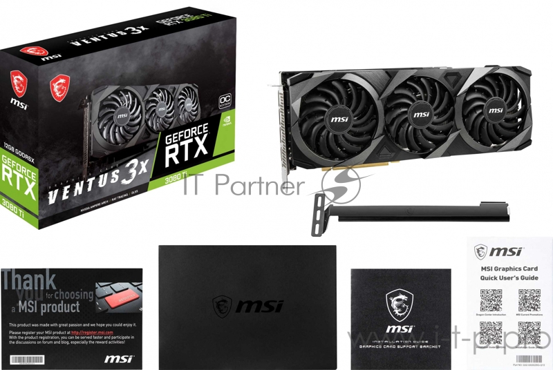 Видеокарта MSI RTX308TI 12GB RTX3080TI VENTUS 3X 12G OC LHR