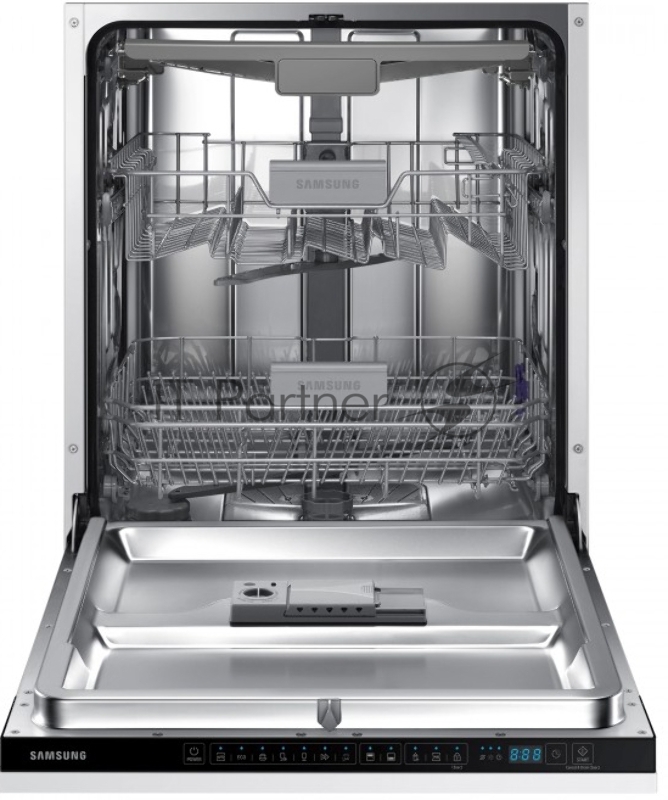 Посудомоечная машина Samsung DW60M6050BB/WT, ширина 60 см, встраиваемая, 14 комплектов посуды, сенсорное управление, 7 программ, аква-стоп, датчик протечки
