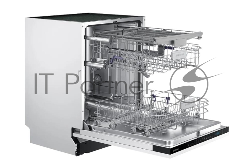 Посудомоечная машина Samsung DW60M6050BB/WT, ширина 60 см, встраиваемая, 14 комплектов посуды, сенсорное управление, 7 программ, аква-стоп, датчик протечки