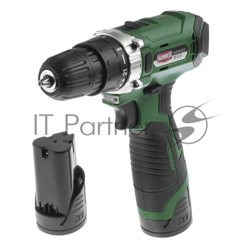 Аккум.дрель Hammer ACD12/2CS 12В 2x1.5Ач LiION 10мм 0-350/0-1400об/мин 26Нм, в кейсе