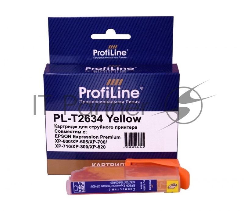 Струйный картридж PL-T2634 для принтеров EPSON Expression Premium XP-600/XP-605/XP-700/XP-710/XP с чернилами Yellow ProfiLine
