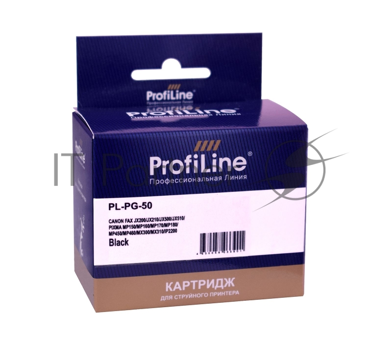Струйный картридж PL-PG-50 для принтеров CANON FAX JX200/JX210/JX500/JX510/PIXMA MP150/MP160/MP170/MP180/MP450/ с чернилами Black ProfiLine