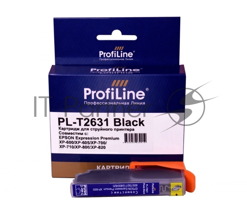 Струйный картридж PL-T2631 для принтеров EPSON Expression Premium XP-600/XP-605/XP-700/XP-710/XP с чернилами Photo Black ProfiLine