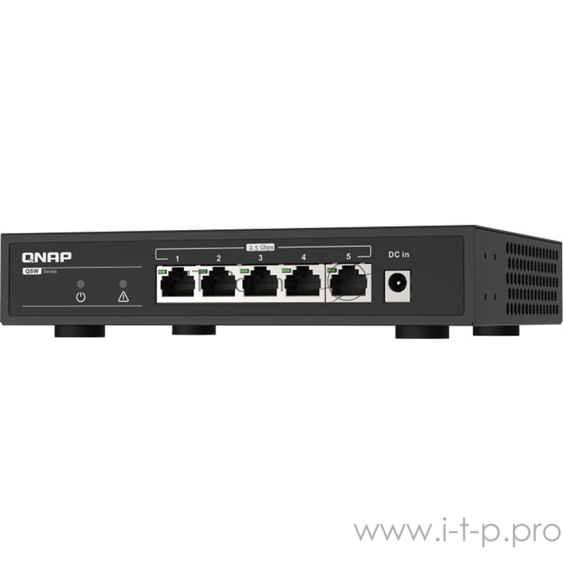 Коммутатор QNAP QSW-1105-5T 5-Port RJ-45 Unmanaged 2.5Gbps fanless switch, Switching Capacity 25Gbps