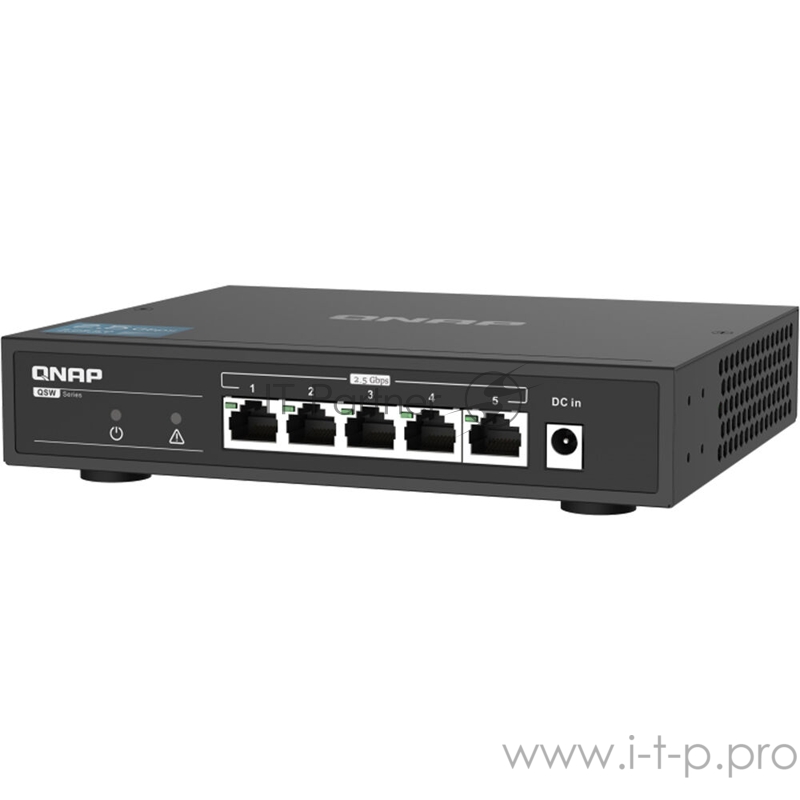 Коммутатор QNAP QSW-1105-5T 5-Port RJ-45 Unmanaged 2.5Gbps fanless switch, Switching Capacity 25Gbps