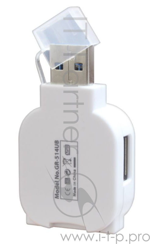 Устройство считывания USB 2.0 Card reader GR-514UB + HUB черный-синий