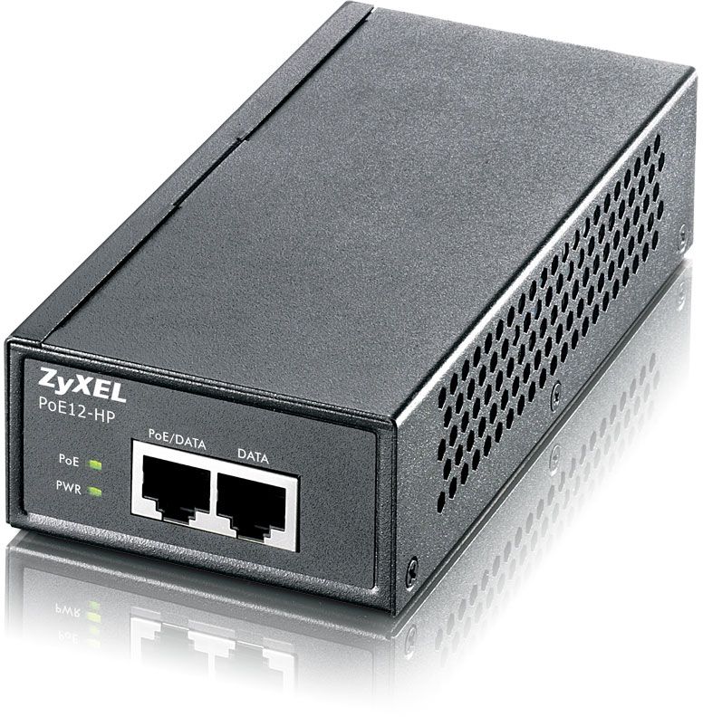 Сетевое оборудование Zyxel POE12-HP-EU0102F Инжектор PoE 802.3at (30 Вт) для подачи электропитания по кабелю Gigabit Ethernet