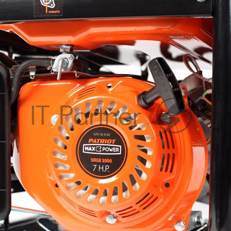 Генераторы Генератор бензиновый PATRIOT Max Power SRGE 3500 474103145 {Двигатель: 4т, OHV, АИ-92, 210 сс, 7.0 л.с Мощность ном/макс: 2.5/2.8 кВт Объём бака: 15 л Розетки: 2 евро 16А Вес: 39 кг}