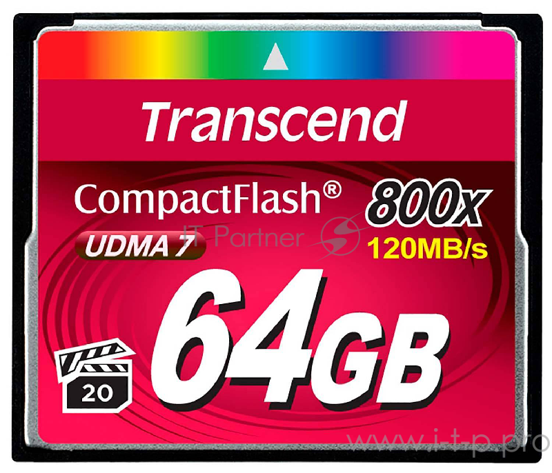 Карта памяти Compact Flash 64Gb Transcend, High Speed (TS64GCF800) 800-x