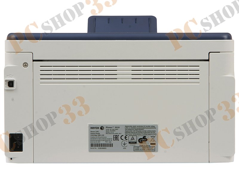 Лазерный принтер Xerox Phaser 3020BI A4, 1200x1200dpi, бело-синий (USB2.0, WiFi)