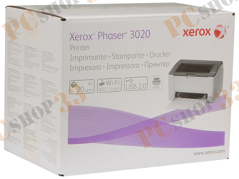 Лазерный принтер Xerox Phaser 3020BI A4, 1200x1200dpi, бело-синий (USB2.0, WiFi)