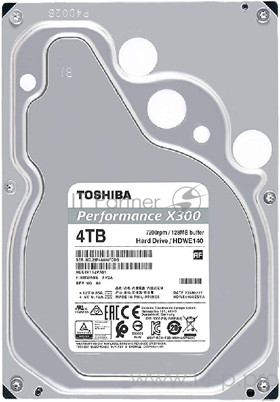 Жесткий диск 4TB Toshiba X300 (HDWE140EZSTA) {SATA 6.0Gb/s, 7200 rpm, 128Mb buffer, 3.5