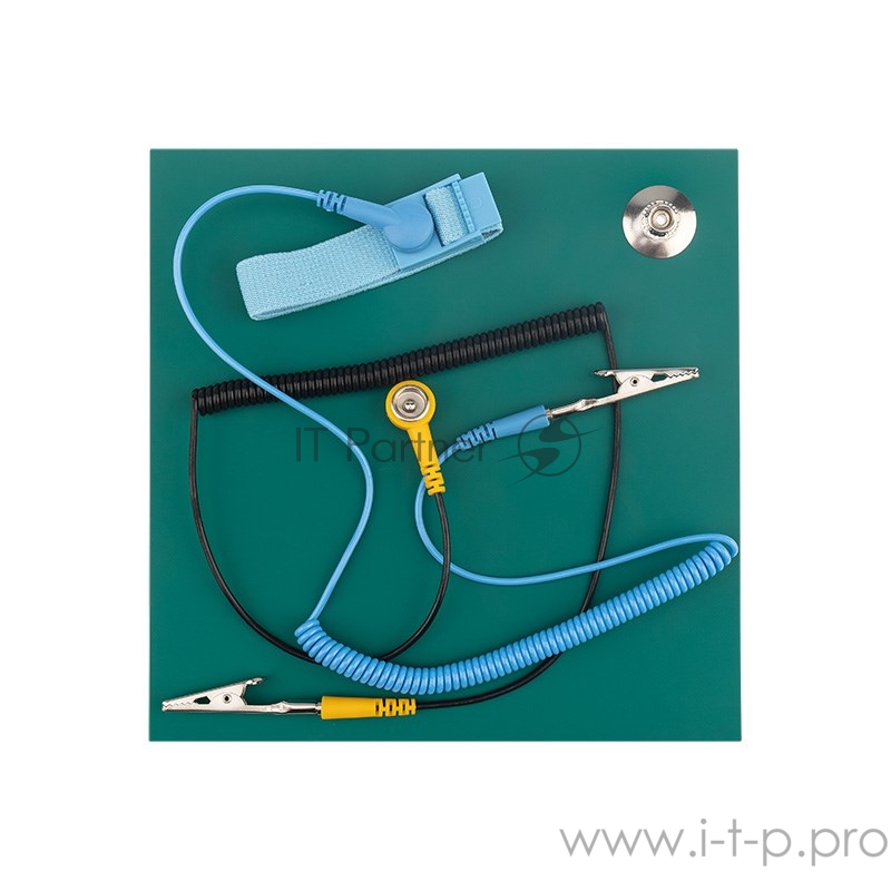 Коврик антистатический термостойкий 200х200х2.5 мм с браслетом и гарнитурой