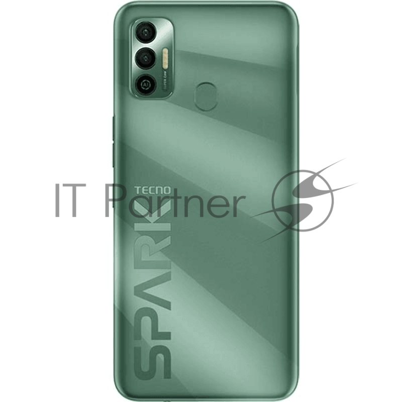 Смартфон Tecno KF6n SPARK 7 128 Spruce green, 6.52 Asahi Glass, 20:9, 1600 x 720 пикселей, 1,8GHz, 4 Core, 4GB RAM, 128GB, up to 256GB flash, 16Mpix x2,/8Mpix, 2 Sim, 4G, BT v5.0, WiFi 802.11 b/g/n, NFC, GPS/AGPS, GLONASS, Micro-USB, 5000mAh, Android