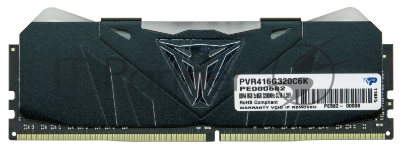 Модуль памяти Patriot DIMM DDR4 16Gb 2x8GB (pc-25600) 3200MHz Viper4 Black CL16 LED RGB PVR416G320C6K