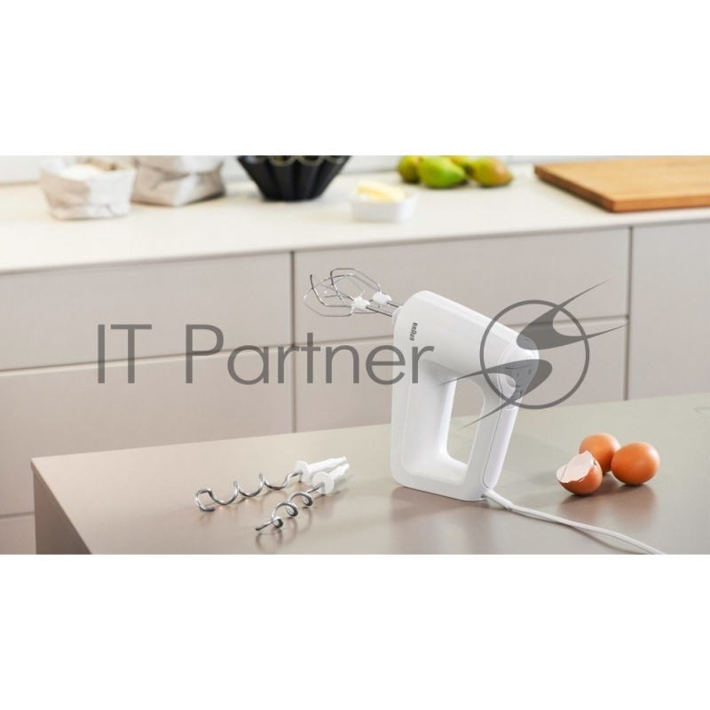 Миксер BRAUN HM3000 Мощность 450Вт. Управл-е механич. 5 скоростей. Туроборежим. Венчик для взбивания. Насадка для замешивания теста.