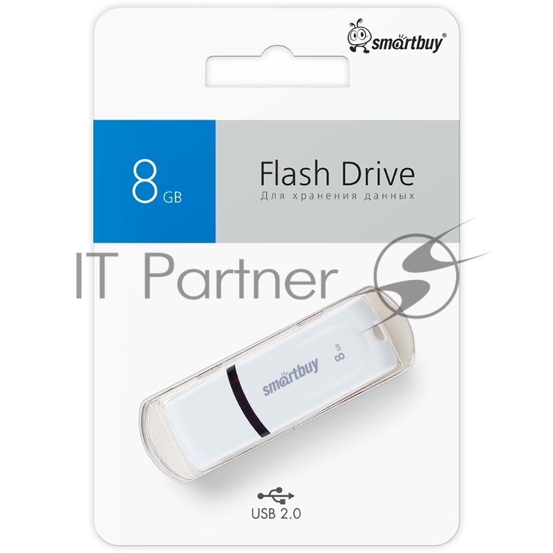 Флеш накопитель USB2.0 8Gb Smart Buy Paean White