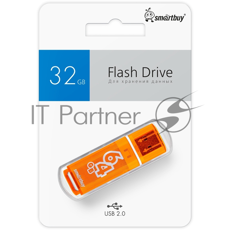 Флеш диск USB2.0 64Gb Smart Buy Glossy series Orange