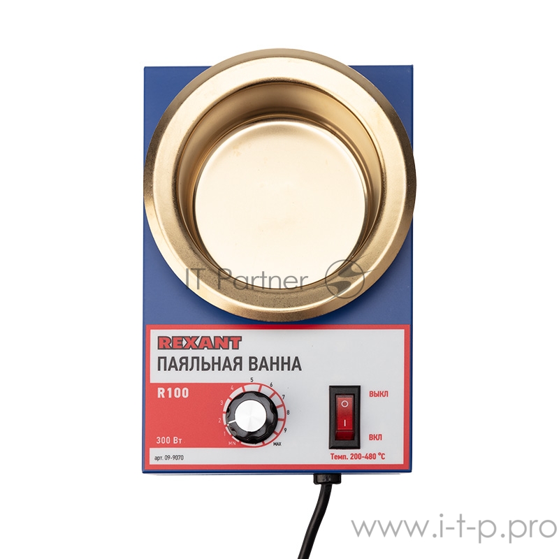 Паяльная ванна REXANT, модель R100, 300 Вт, ø 100 мм, 200-480 °C