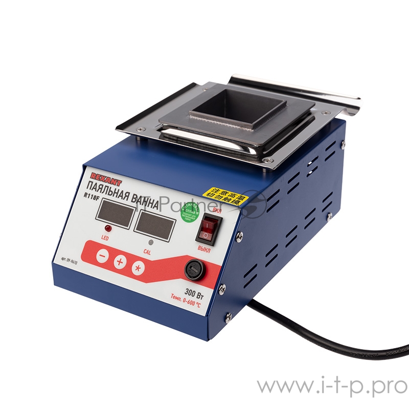 Паяльная ванна REXANT, модель R118F, 300 Вт, 55х55х45 мм, 0-600 °C, бессвинцовая, цифровая