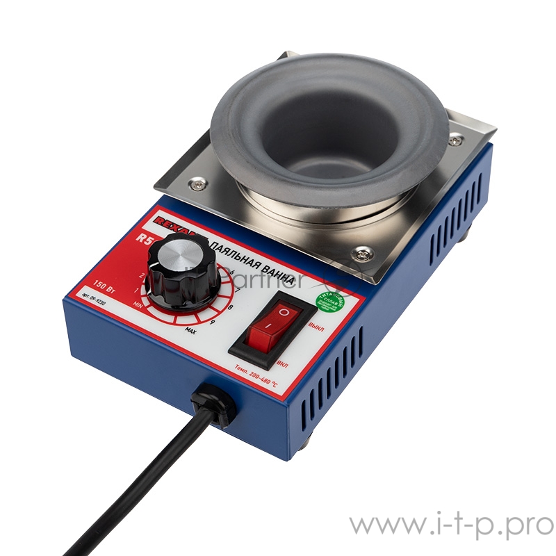 Паяльная ванна REXANT, модель R50F, 150 Вт, ø 50 мм, 200-480 °C, бессвинцовая