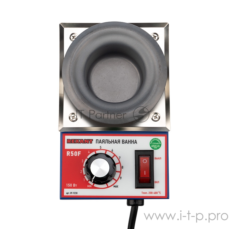 Паяльная ванна REXANT, модель R50F, 150 Вт, ø 50 мм, 200-480 °C, бессвинцовая