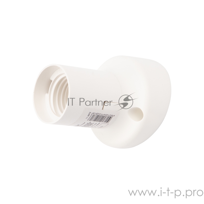 Патрон пластиковый настенный Е27 наклонный, белый c этикеткой REXANT