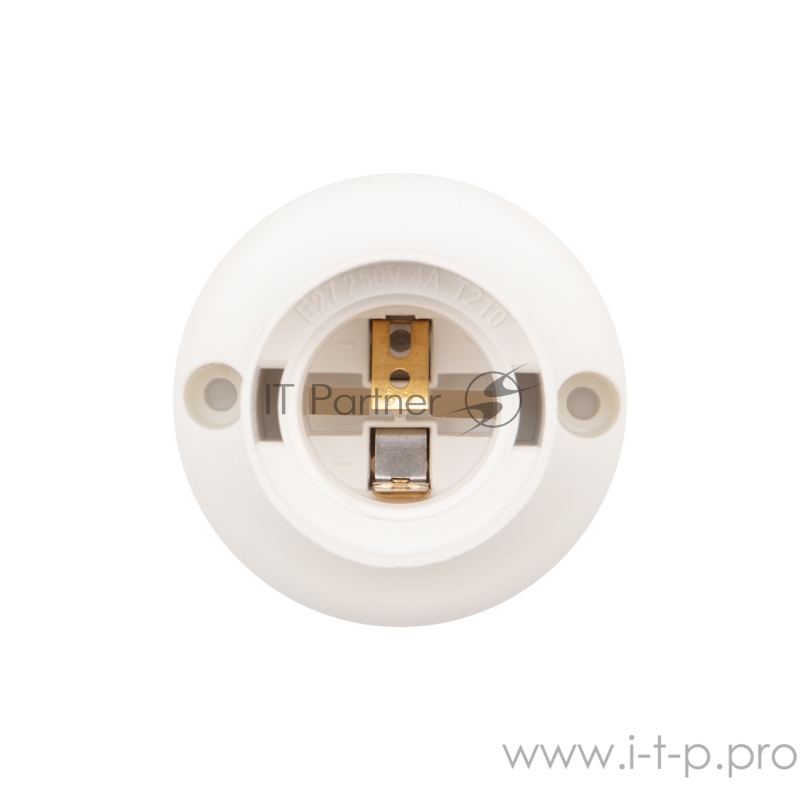 Патрон пластиковый настенный Е27 наклонный, белый c этикеткой REXANT