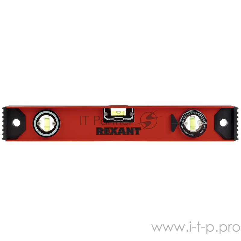 Уровень алюминиевый «Рельс», 400 мм, 3 глазка (1 поворотный) REXANT