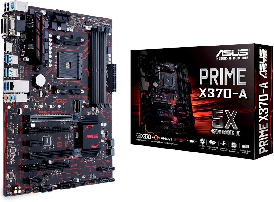 Материнская плата ASUS PRIME X370-A RTL 920MB0UN0-M0EAY0 {AM4,AMD x370Chiset, 4*DDR4 Support, 32Gb/S M.2onboard, USB3.1 Gen2, SATA 6Gb/S, LANGuard, EPU,DIGI+VRM, GBLaN, CFX, UEF BIOS, FAN xpet2+,l WIN10READY,5xProt}