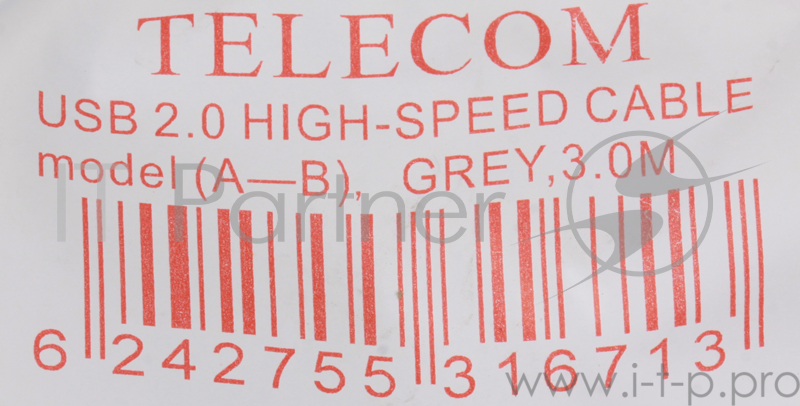 Кабель TELECOM Кабель (TC6900-3.0M) USB2.0 A--B 3.0м 6926123461860