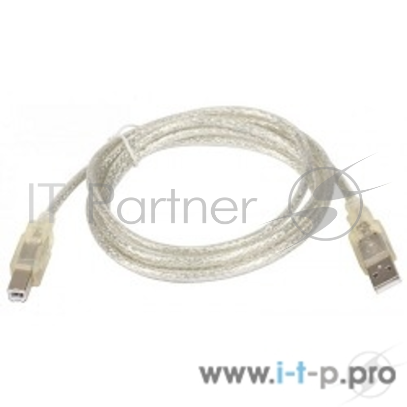 Кабель TELECOM Кабель (VUS6900T-1.8MTP) USB2.0 AM/BM 1.8m прозрачная изоляция 6937510854721/6937510852727