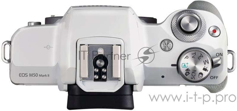 Фотоаппарат Canon EOS M50 Mark II белый 24.1Mpix 3 4K WiFi EF-M15-45 IS STM LP-E12 (с объективом)