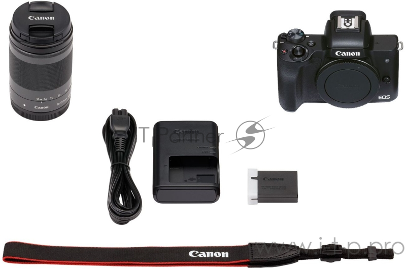 Фотоаппарат Canon EOS M50 Mark II черный 24Mpix 3 4K WiFi EF-M18-150 IS STM LP-E12 (с объективом)