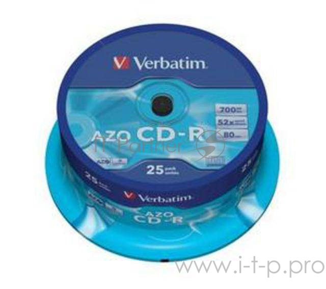 Диск CD-R Verbatim 700Mb 52x Cake Box (25шт) (43352)
