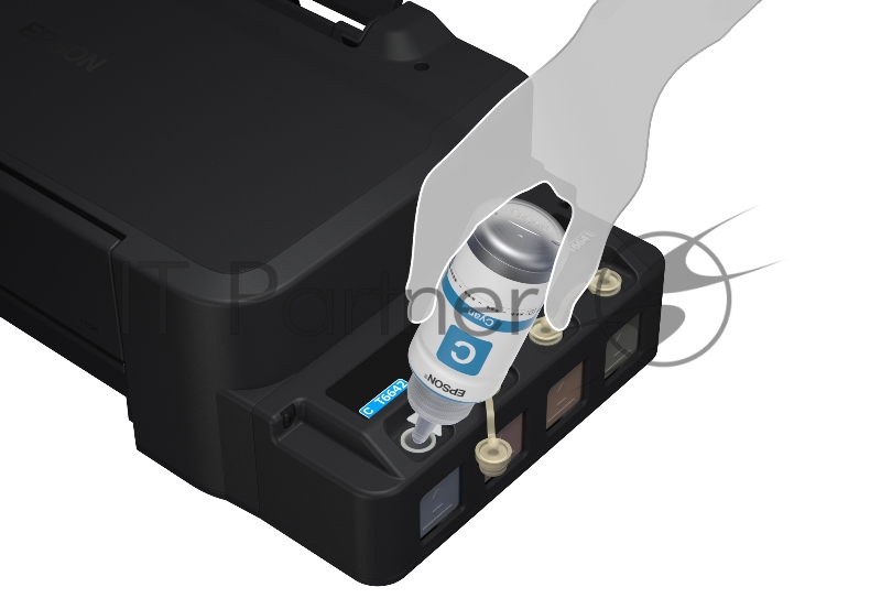 Принтер Epson L120, 4-цветный струйный СНПЧ A4, 8.5 (4.5 цв) стр/мин, 720x720 dpi, подача: 50 лист., USB (старт.чернила - около 2000 ч/б стр, 3500 цв. стр., без учета первой прокачки)