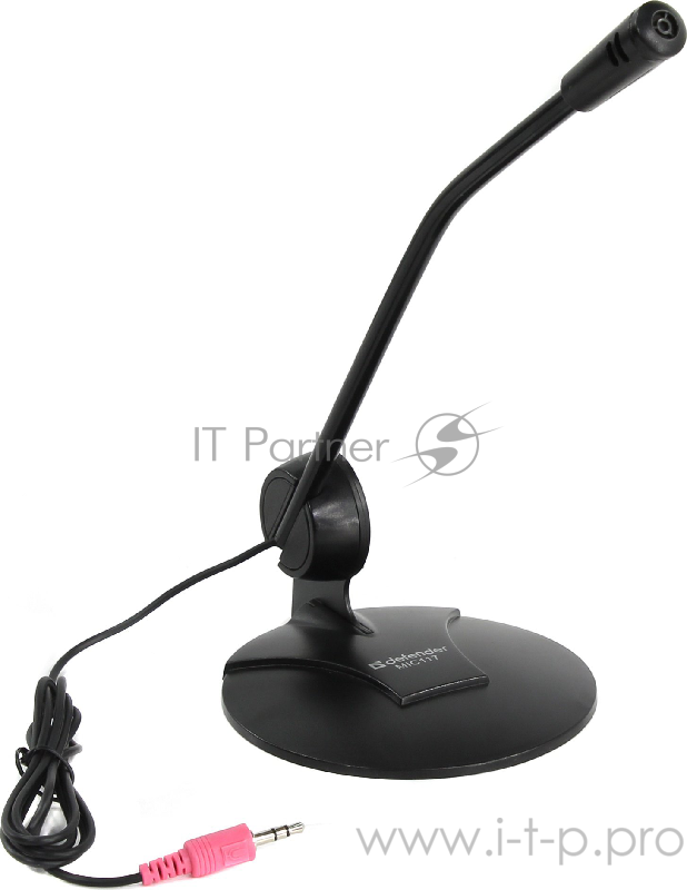 Наушники Defender MIC-117 черный, кабель 1.8 м {Микрофон компьютерный} 64117