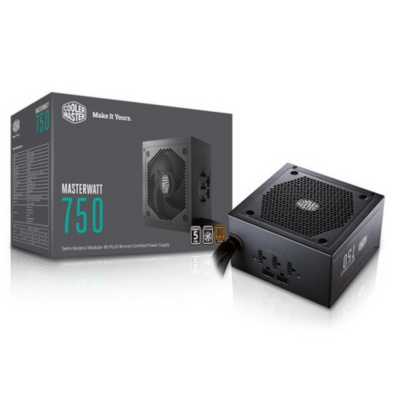 Блок питания Cooler Master MasterWatt 750W (MPX-7501-AMAAB-EU) ATX, 120mm, 9xSATA, 4xPCI-E(6+2), APFC, 80+ Bronze