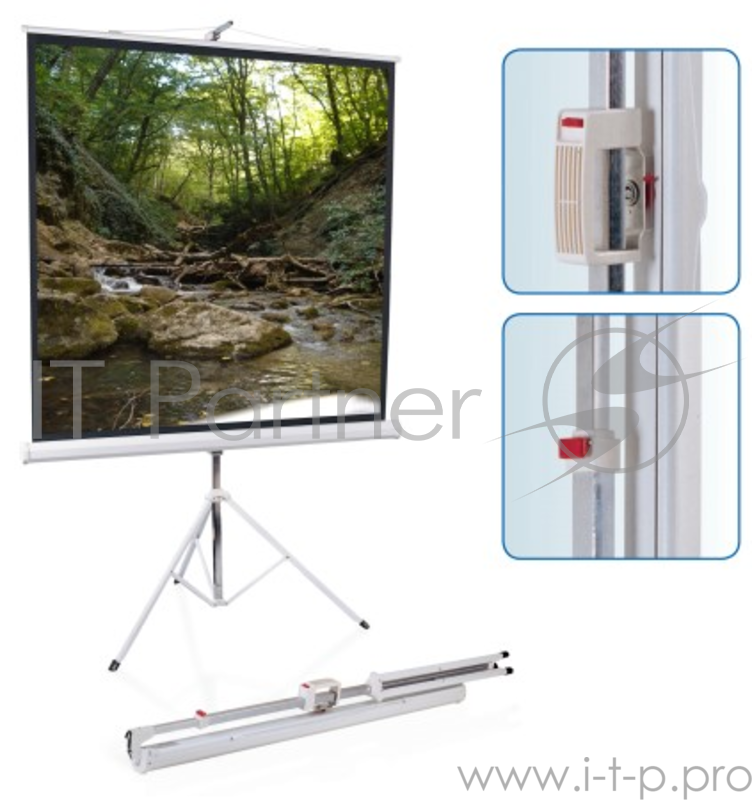 Аксессуар для проектора - экран ScreenMedia Apollo-T STM-1102, 180x180см, матовый, белый, на штативе