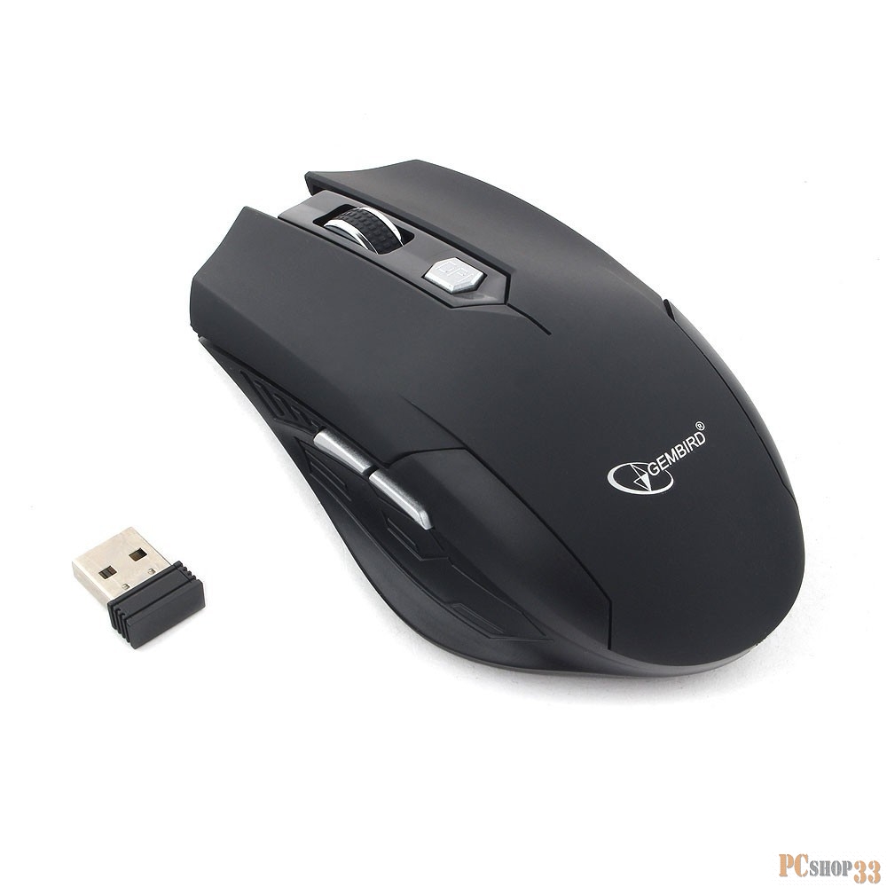 Мышь Gembird MUSW-240 {Мышь беспроводная, 2.4ГГц, черн, 6кн, 1600DPI}