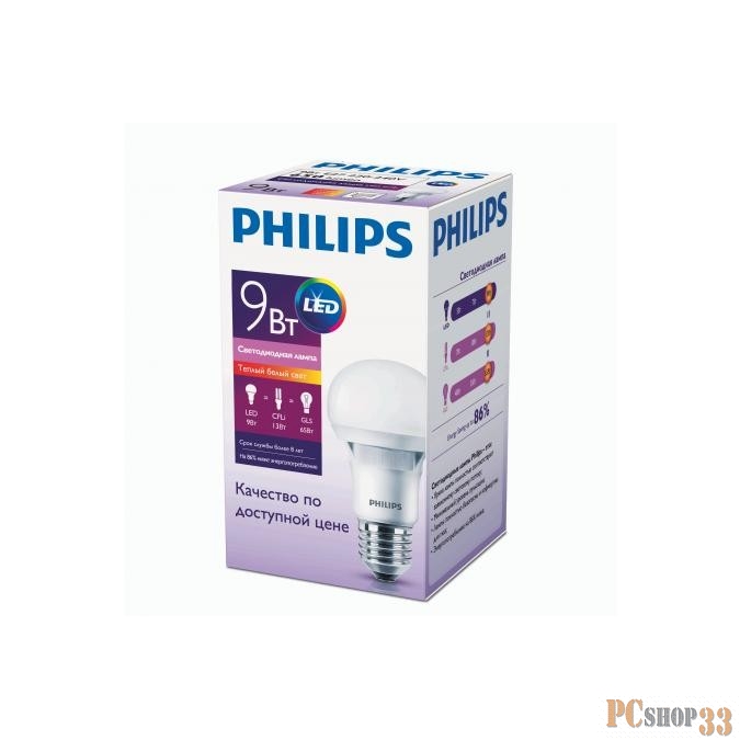 Светодиодные лампы Лампа светодиодная 737514 Philips ESS LEDBulb 9W-80W E27 3000K 230V A60