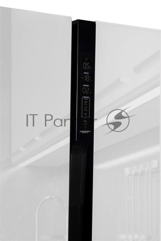 Холодильник Hyundai CS6073FV белое стекло (трехкамерный)