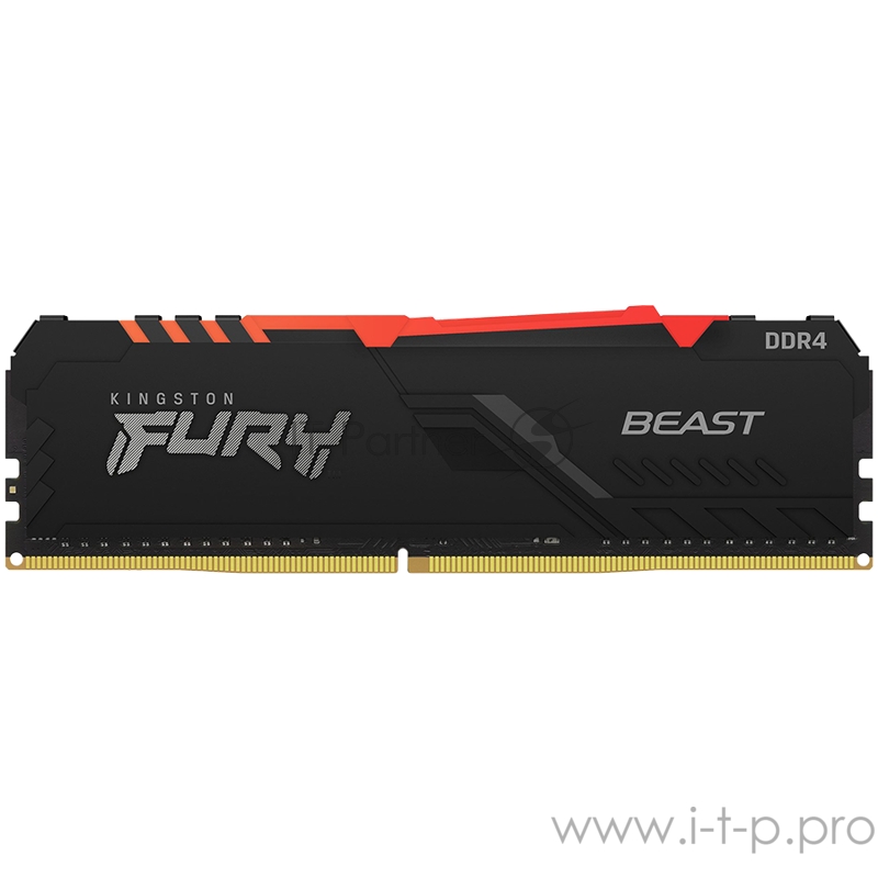 Оперативная память Kingston DRAM 16GB 3000MHz DDR4 CL16 DIMM FURY Beast RGB EAN: 740617319491