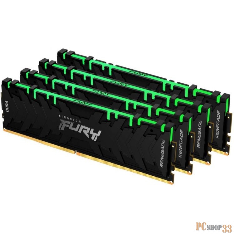Оперативная память Kingston DRAM 32GB 3200MHz DDR4 CL16 DIMM (Kit of 4) FURY Renegade RGB EAN: 740617321760