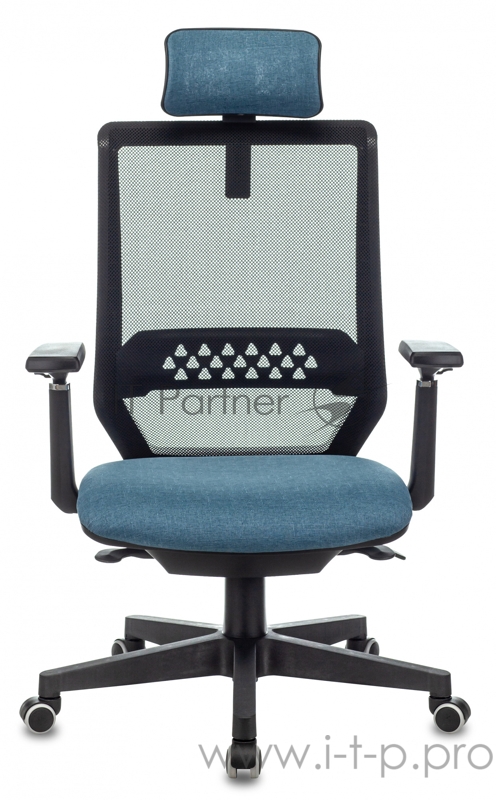 Кресло руководителя Бюрократ EXPERT черный TW-01 сиденье синий 38-415 сетка/ткань с подголов. крестовина пластик