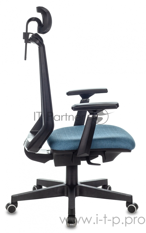 Кресло руководителя Бюрократ EXPERT черный TW-01 сиденье синий 38-415 сетка/ткань с подголов. крестовина пластик